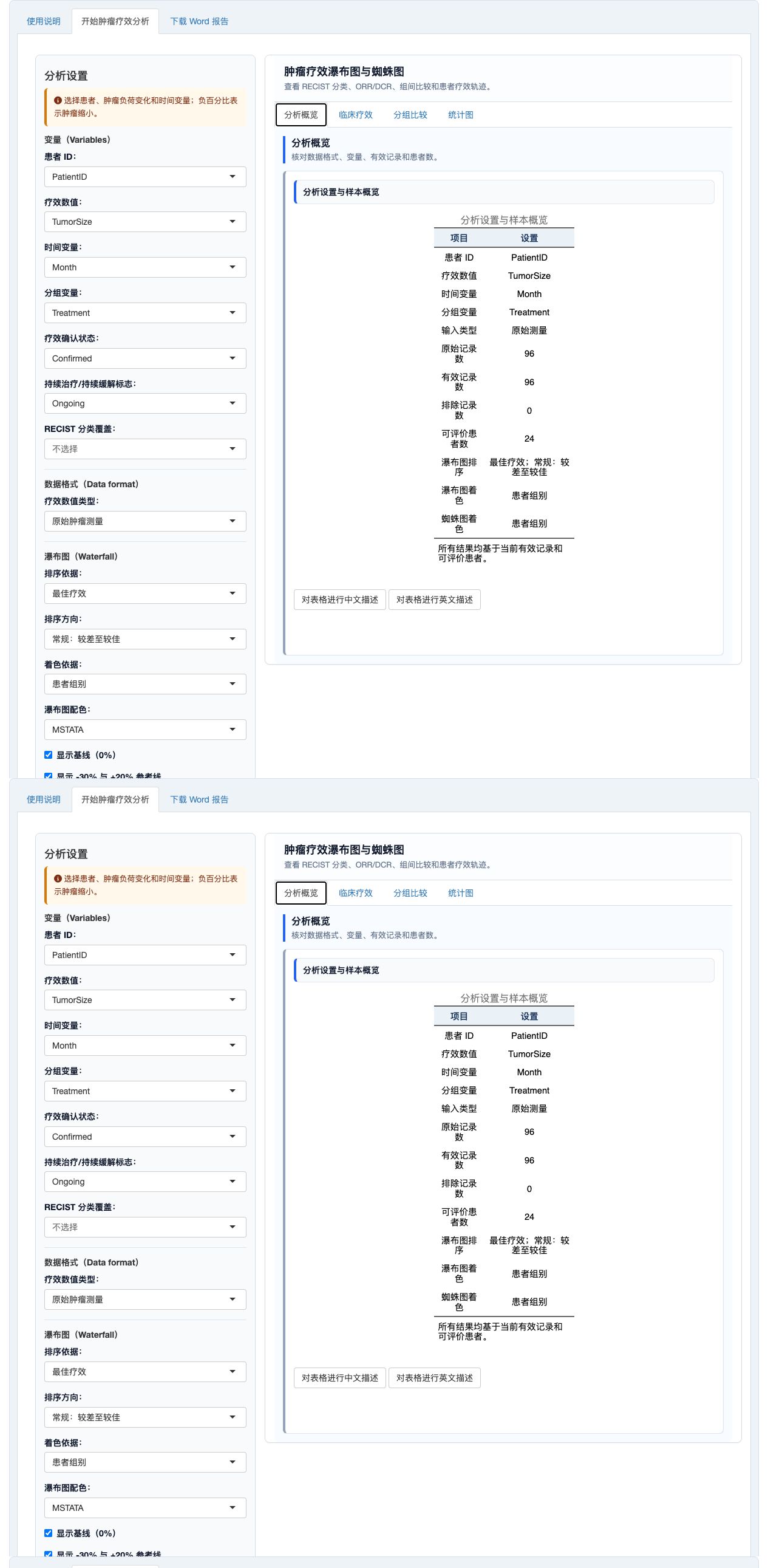 肿瘤疗效分析：分析概览